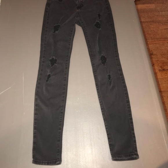 Pacsun distressed black stretchy Jegging size 24 - Picture 3 of 10